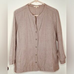 Eileen Fisher 3/4 Sleeve Organic Linen Jacket, Oatmeal. Women’s Large